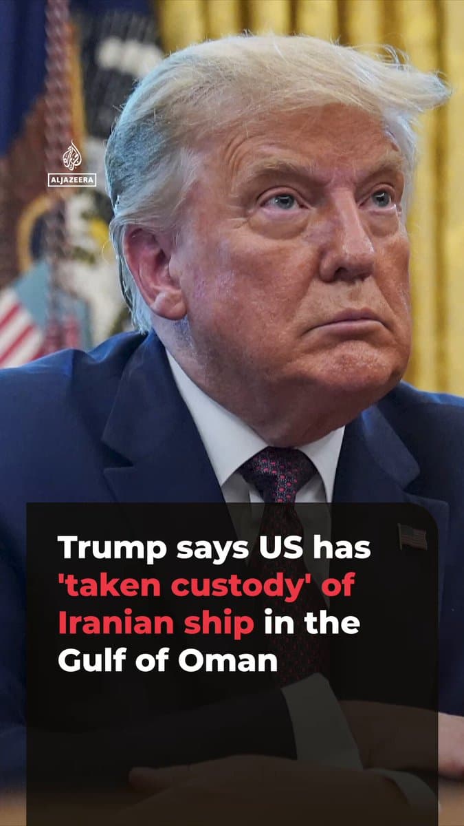 In a post on Truth Social, US President Donald Trump says American forces have seized Iranian-flagged cargo ship Touska, which allegedly tried to breach the US naval blockade. pic.