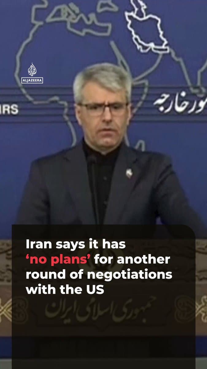 RT by @AJEnglish: Iranian Foreign Ministry spokesperson Esmail Baghaei told reporters at a press conference that Iran has no plans for a second round of negotiations with the US, following an Iranian cargo ship being seized by the US. pic.