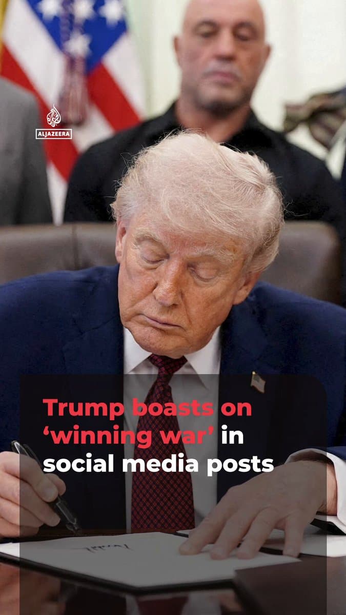 US President Donald Trump has released various social media comments throughout the day, calling out media outlets as well as preaching about him winning the war. Al Jazeera’s @mjahanna breaks down what has been said. pic.