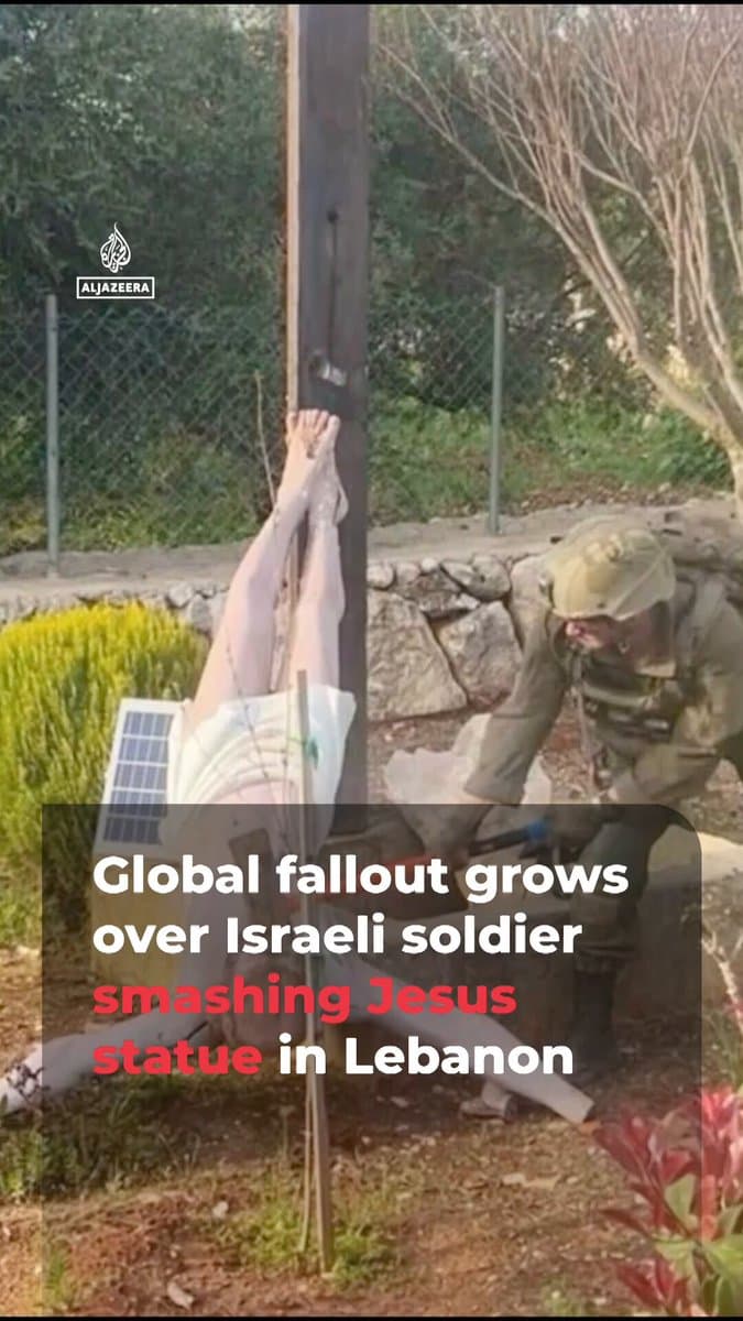 Outrage continues to grow over the Israeli soldier who was photographed desecrating a statue of Jesus Christ in southern Lebanon, including among Trump’s former MAGA allies. From a Polish MP to a Palestinian theologian, observers say it reveals a wider pattern. pic.