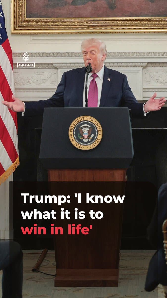 RT by @AJEnglish: Barely an hour after Donald Trump extended a ceasefire with Iran via a social media post, he spoke to college athletes at the White House. The US president made no mention of Iran but told NCAA champions that he knows 'what it is to win in life'. pic.
