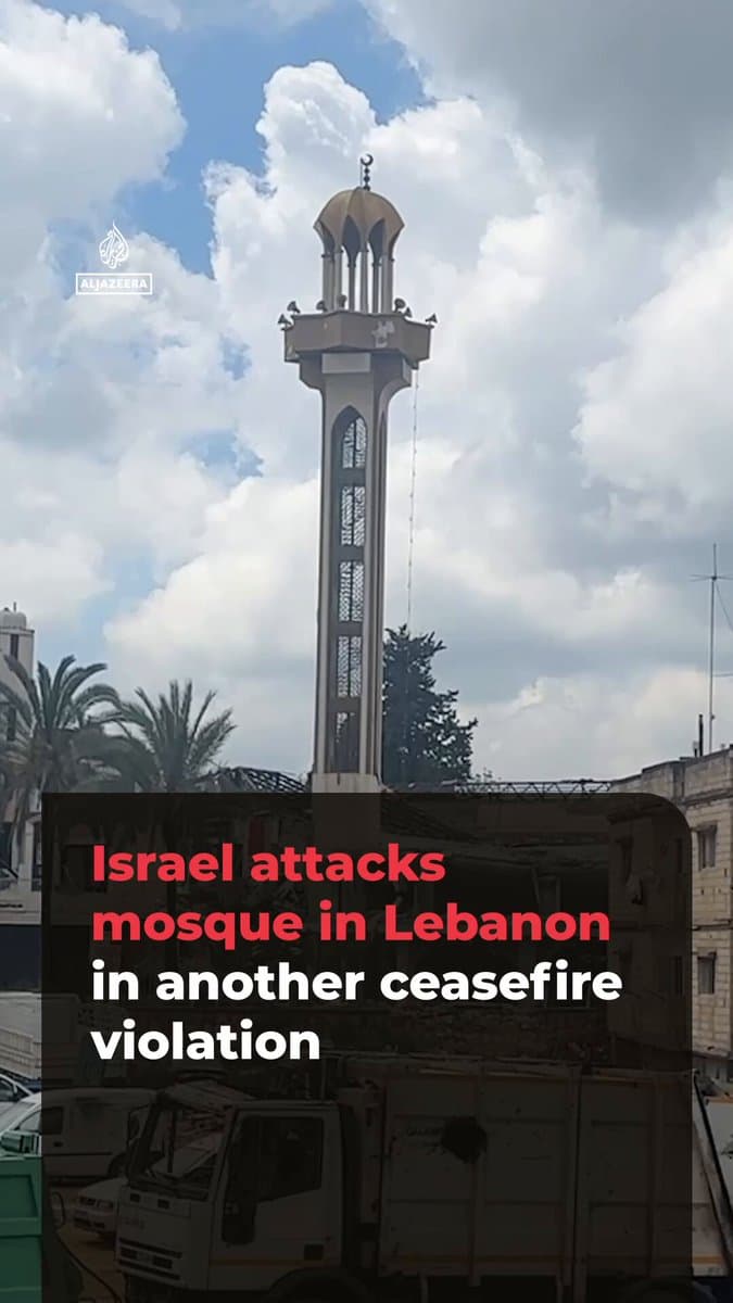 Israeli forces caused extensive damage to a mosque as they carried out air strikes across southern Lebanon on Tuesday in violation of the 10-day ceasefire agreement.