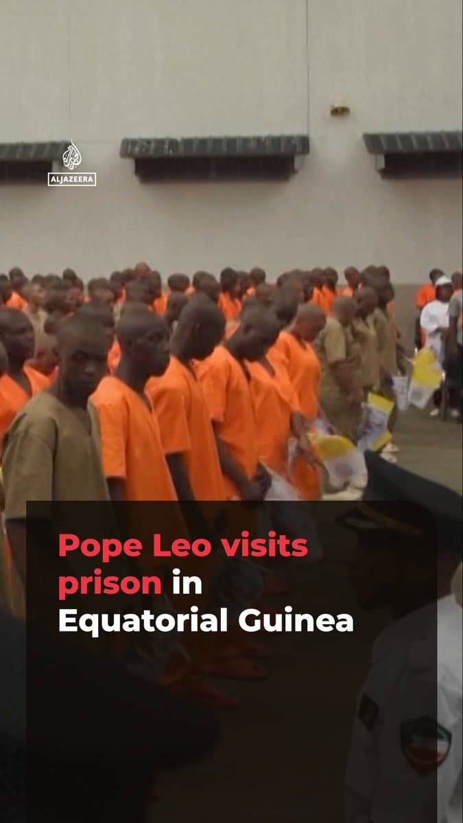 Pope Leo XIV visited a prison in Equatorial Guinea on the last day of his Africa tour. The pontiff spoke to 600 detainees in the pouring rain about dignity and reconciliation, after criticising prison conditions. pic.