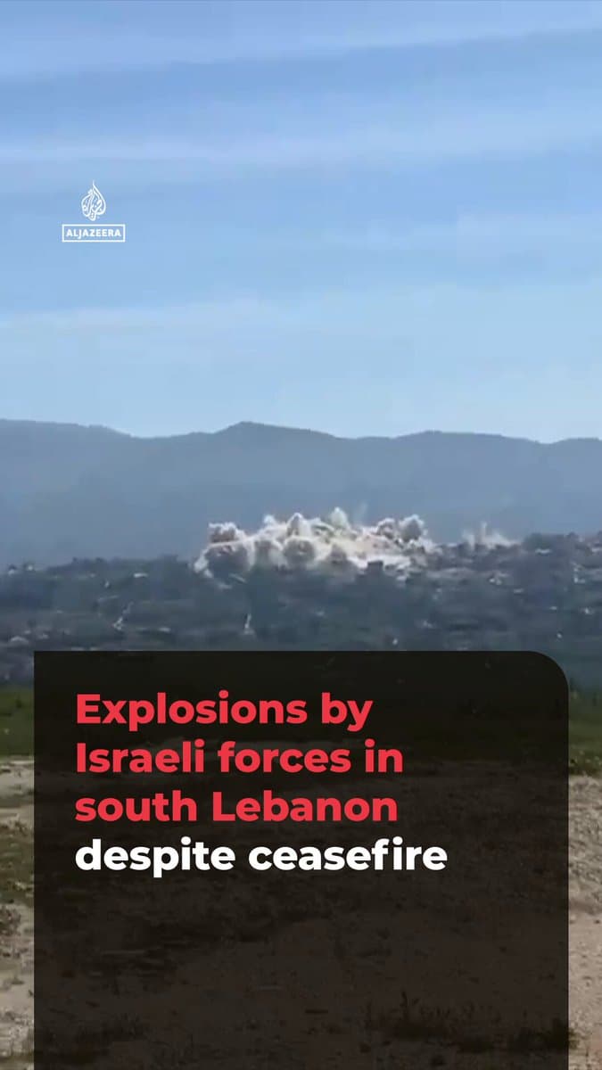 Video shows smoke rising above the southern town of Khiam in Lebanon after the Israeli army carried out explosions, despite the ceasefire extension announced by President Trump. Israeli forces are accused of demolishing homes to make the area uninhabitable.