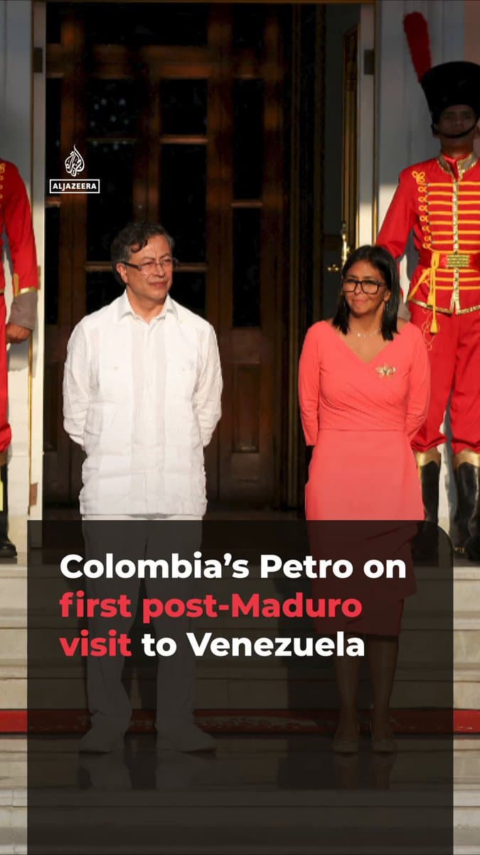 Colombian President Gustavo Petro is the first foreign leader to visit Venezuela since the US abduction of Nicolas Maduro. Petro and acting President Delcy Rodriguez agreed to boost military and intelligence cooperation to combat drug and human trafficking along their border. pic.