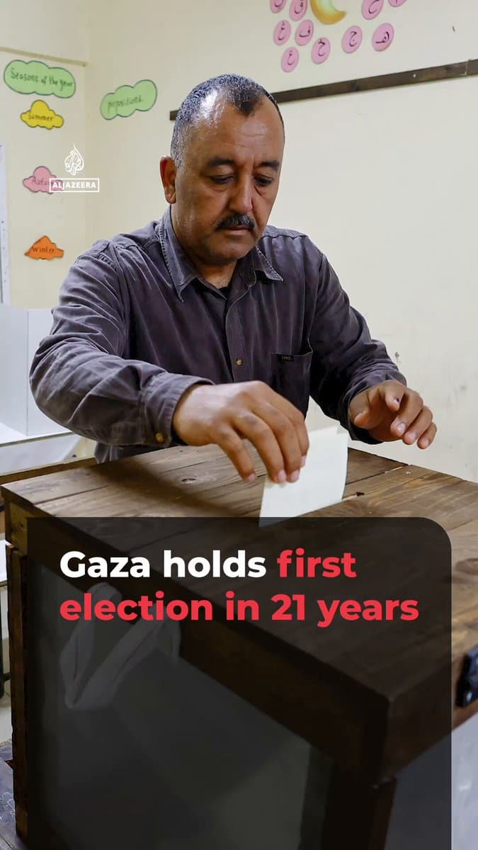 Palestinians are voting in Gaza’s first municipal elections in 21 years. Around 70,000 people are registered to vote, with councils elected through a list system requiring female representation, as residents attempt to restore local governance despite ongoing Israeli attacks. pic.
