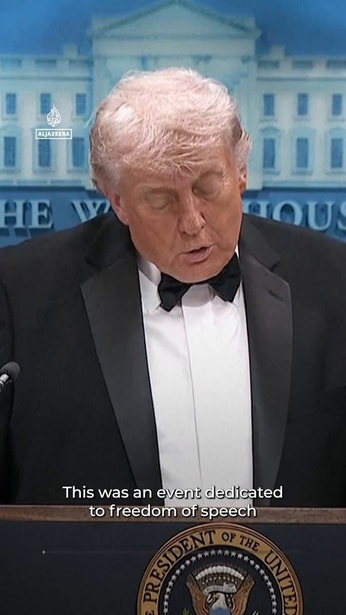 US President Donald Trump has called a shooter who tried to rush the White House Correspondents’ gala, ‘a sick person.’ Trump says the man was heavily armed, but was apprehended by the Secret Service. pic.