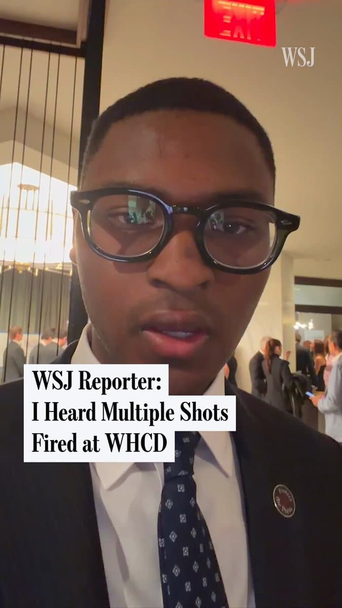 President Trump was evacuated from the White House Correspondents’ Dinner after loud sounds were heard at the venue. WSJ’s Terell Wright describes what he experienced at the scene. Read the latest: 🔗 pic.