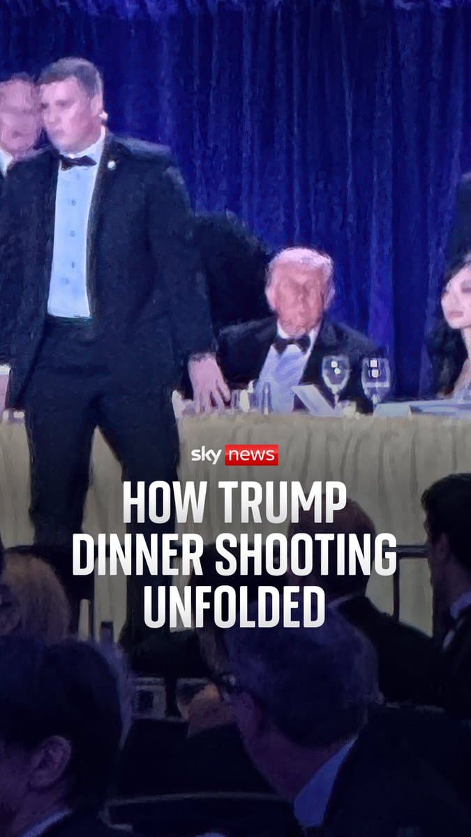 A suspected gunman has been arrested after firing shots at a hotel which was hosting the White House Correspondents' Association dinner for Donald Trump in Washington DC. Sky's @Stone_SkyNews, who was in the room when gunshots were heard, goes through a timeline of the events… pic.