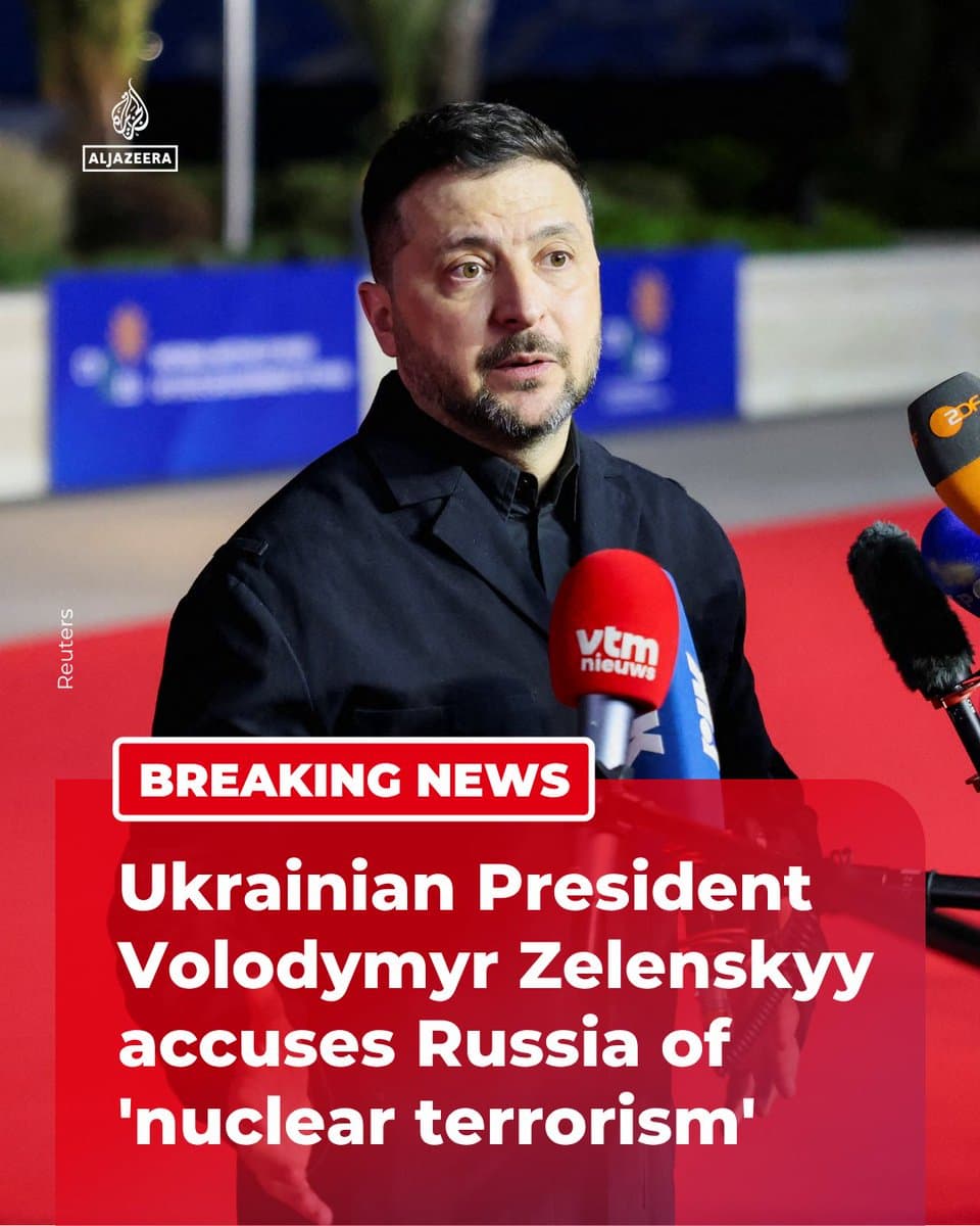 RT by @AJEnglish: BREAKING: Marking 40 years since the Chernobyl disaster, Ukrainian President Volodymyr Zelenskyy accuses Russia of “nuclear terrorism” and urges the world to “force Russia to stop its reckless attacks.” 🔴 More on pic.