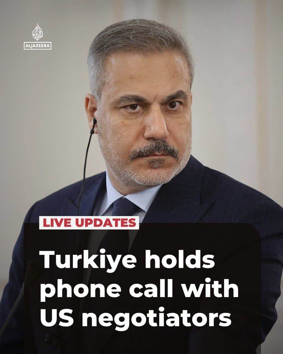 Turkish FM Hakan Fidan has discussed the latest developments in the Iran-US talks during a phone call with US negotiators, according to a Turkish foreign ministry source. 🔴 LIVE updates: pic.