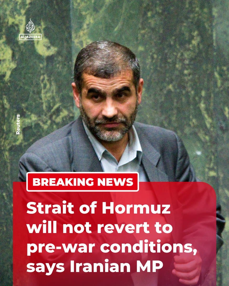 BREAKING: The Strait of Hormuz will not revert to pre-war conditions, says senior Iranian MP Ali Nikzad, commenting on the ongoing Iranian restrictions on shipping in the strategic waterway and a US blockade on the country’s ports. 🔴 LIVE updates: pic.