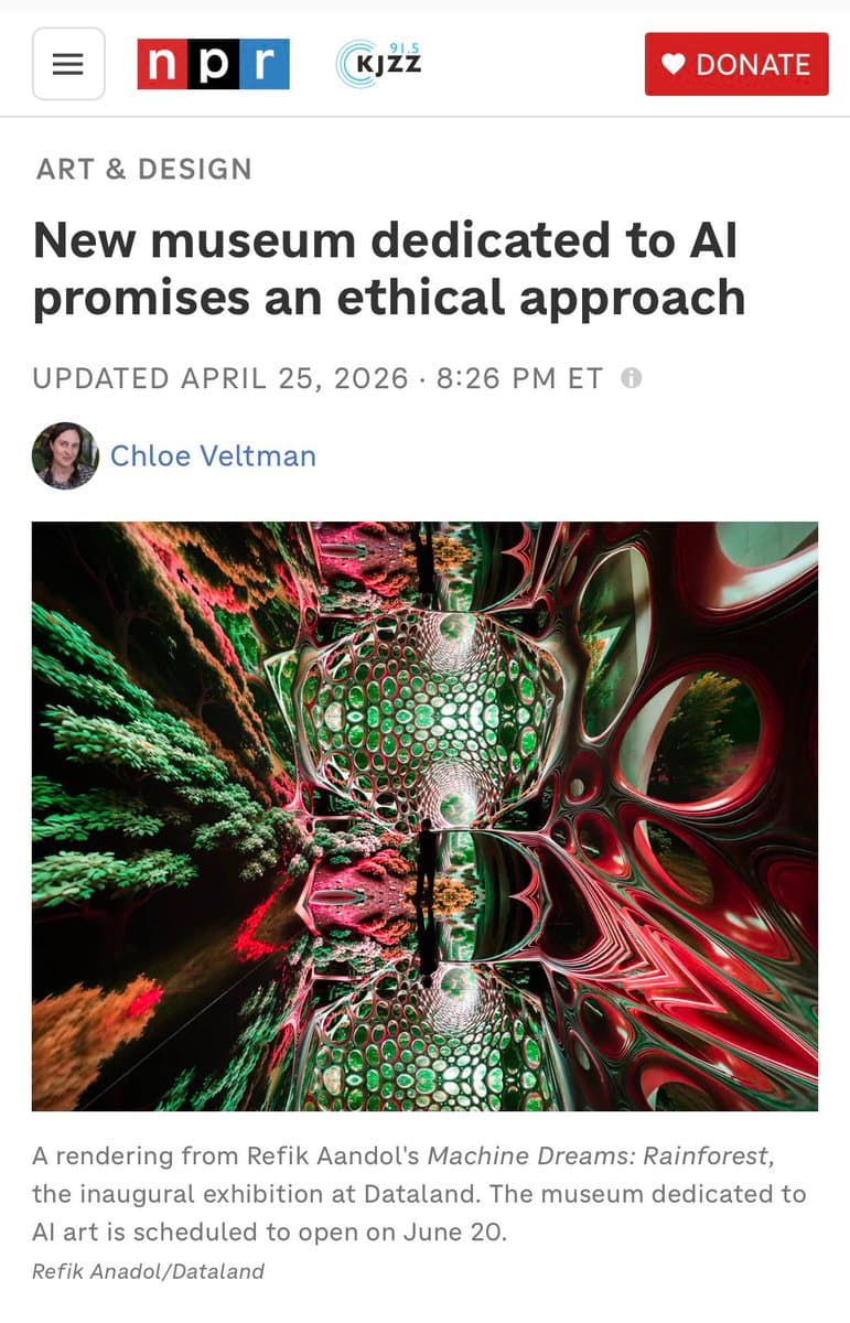 Grateful for wonderful press and important discussions about Dataland. You can read the latest one on NPR;