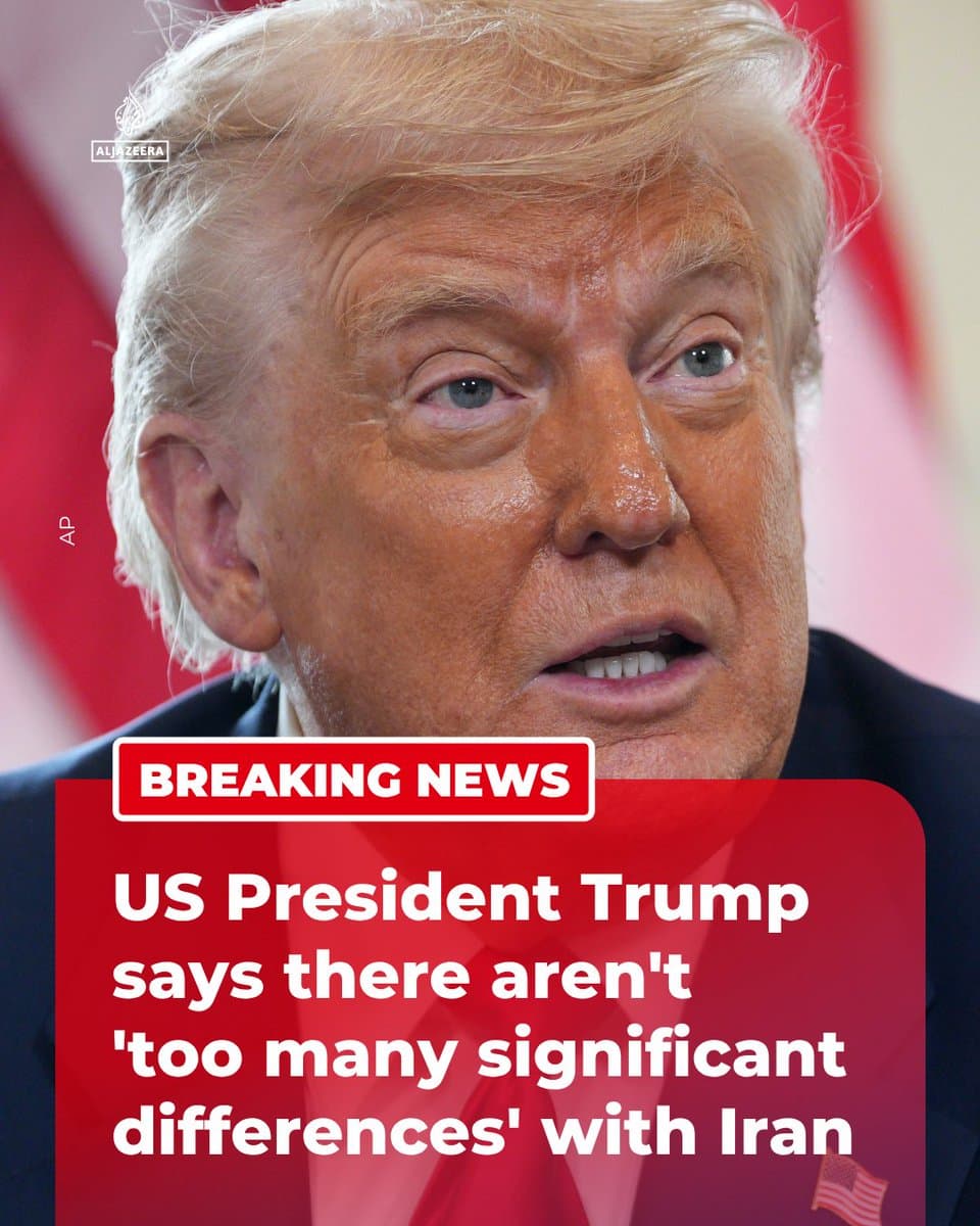 BREAKING: US President Trump says there aren’t “too many significant differences” with Iran as talks continue, adding that “a lot of good things are happening” and any remaining issues would be “straightened out.” 🔴 LIVE updates: pic.