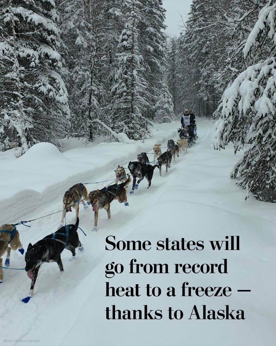 Throughout March in the West, temperatures surged to unprecedented levels. Then in April, that record-breaking heat shifted east. Now those states will experience some whiplash, as freezing temperatures hit some of those spots within days. Blame Alaska. pic.