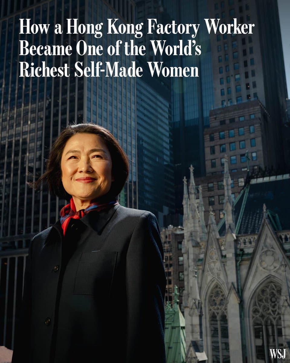 She was living with her mom in Hong Kong and working an assembly-line job six days a week. How did she become one of the richest self-made women on the planet? pic.