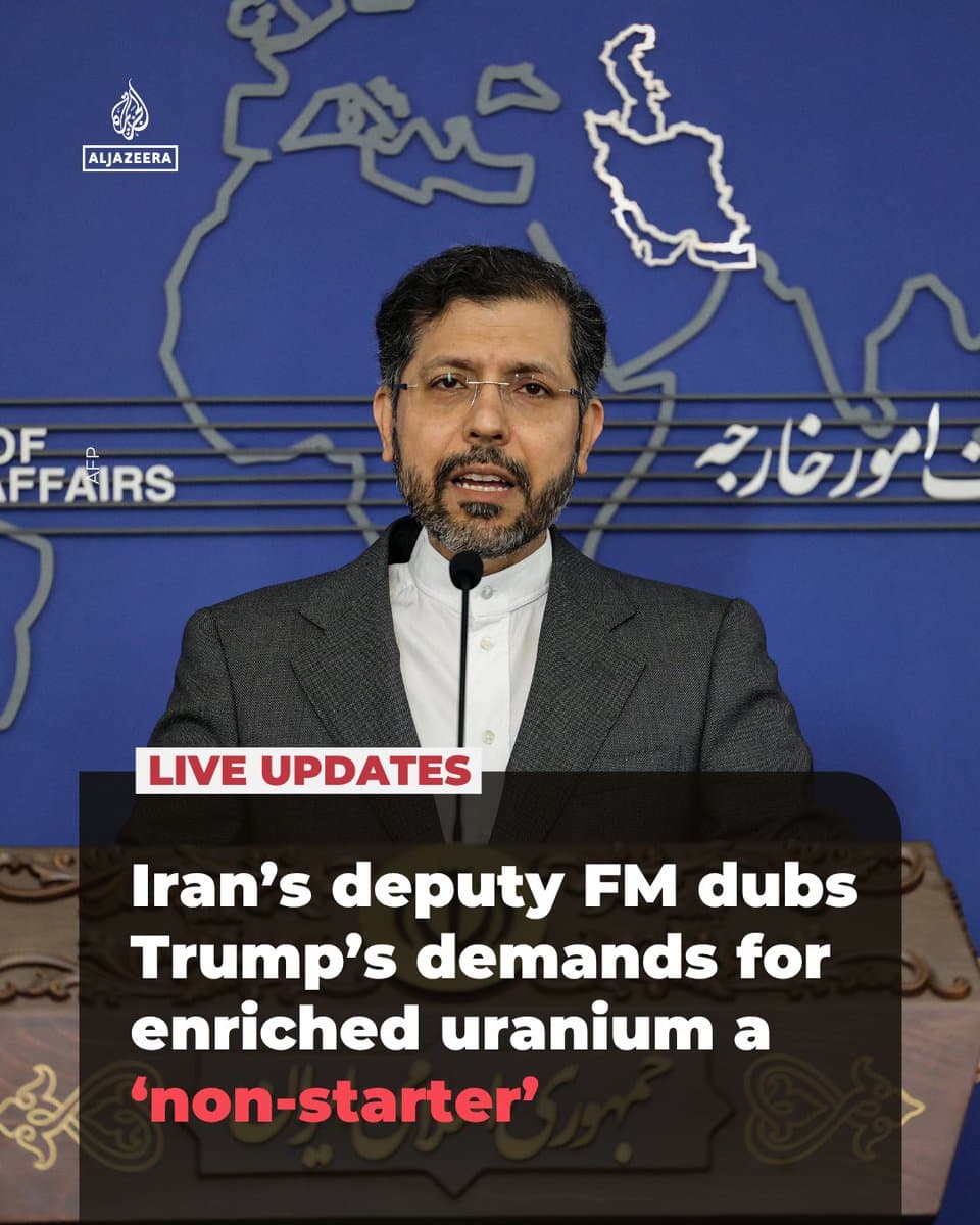 Iranian Deputy FM Saeed Khatibzadeh says that Iran is not ready to hold a new round of face-to-face talks with US officials because of Washington’s refusal to ditch its “maximalist” demands on issues like its nuclear programme. 🔴 LIVE updates: pic.