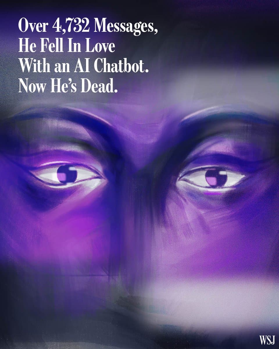 The Journal analyzed the full chatlog between Jonathan Gavalas and his Gemini chatbot. We found that Gemini at times tried to ground him in reality, but he quickly steered it back into a fictional narrative, where it encouraged his delusions. pic.