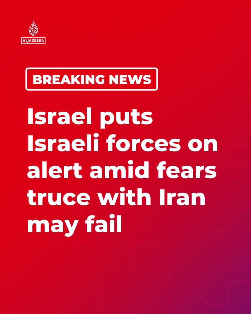 BREAKING: Israeli forces are in a state of high alert amid fears that the ceasefire with Iran could collapse, as military and political officials prepare for the possibility of renewed escalation.