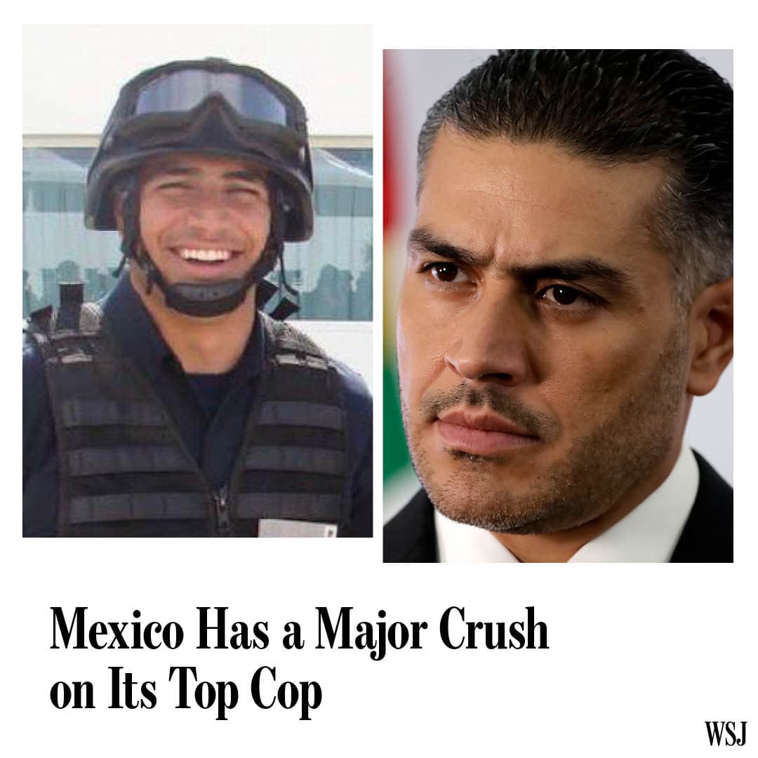 They sing folk ballads in his honor, call him ”daddy” and buy blankets and pillows adorned with his manly likeness. Behind Mexico’s odd infatuation with the country’s top cop. pic.