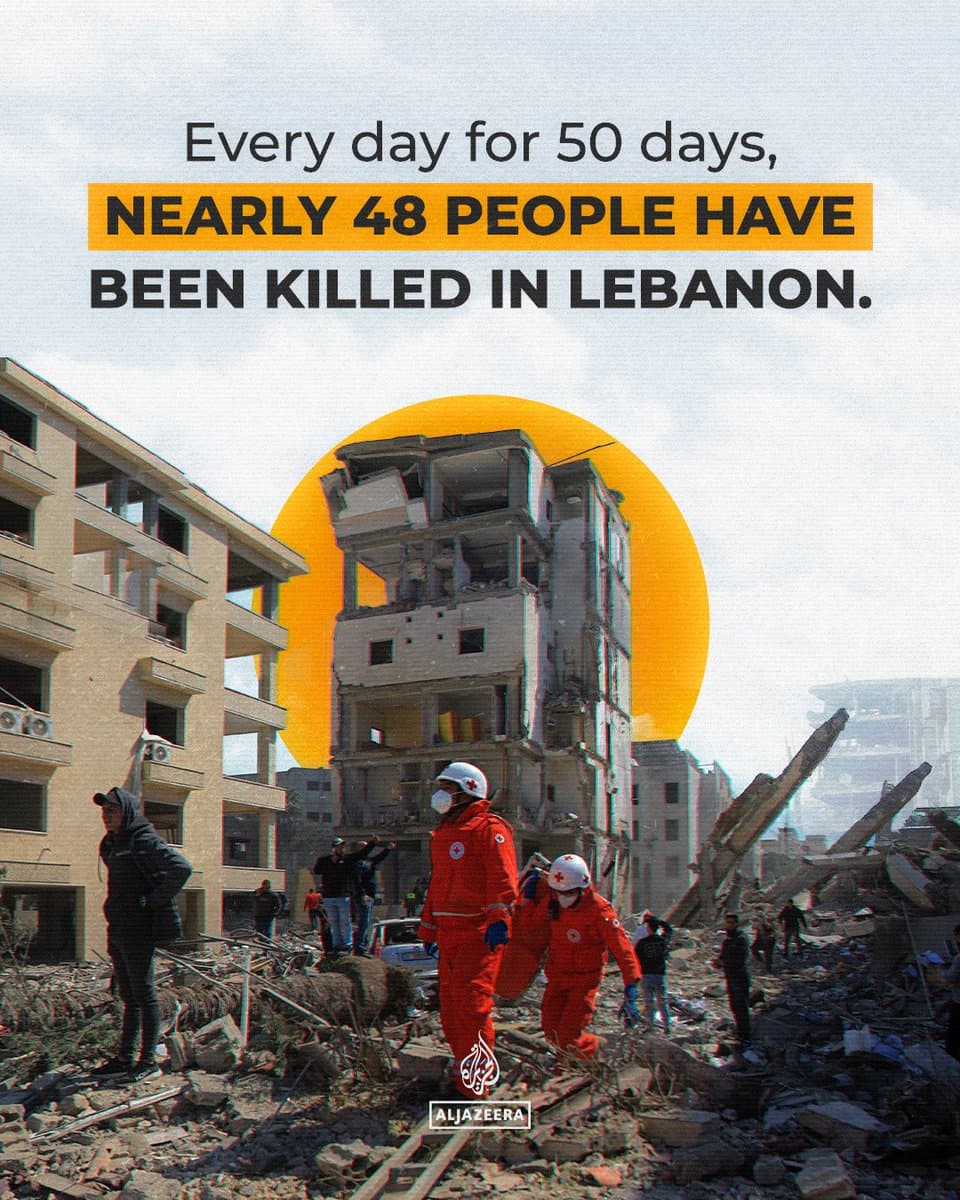 Nearly 48 people a day have been killed over 50 days of Israel’s war on Lebanon. Here are the numbers you need to know. pic.