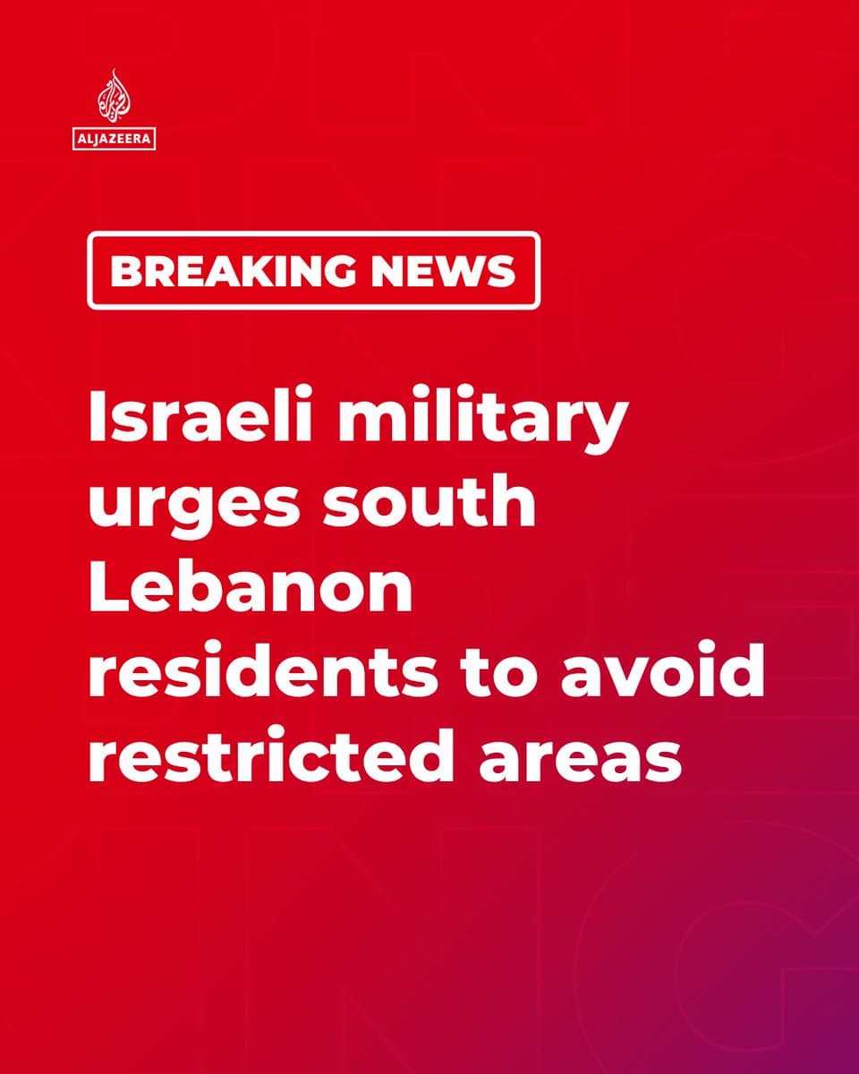 The Israeli military has warned residents in southern Lebanon not to approach areas near the Litani River, saying its forces remain deployed in the area due to what it described as continued Hezbollah activity. 🔴LIVE updates: