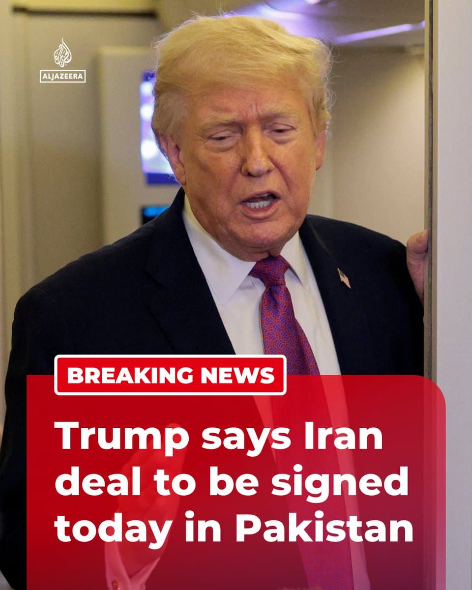 BREAKING: President Donald Trump has told a US media outlet that the Iran deal will be signed “today” in Pakistan. 🔴 LIVE updates: pic.