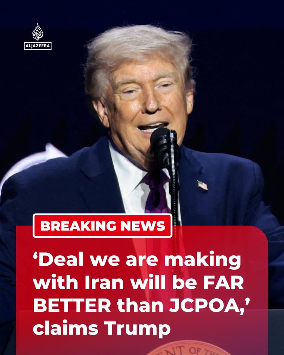 BREAKING: US President Donald Trump claims the deal the US is “making with Iran will be FAR BETTER than the JCPOA”, in new statement posted on Truth Social. 🔴 LIVE updates: pic.