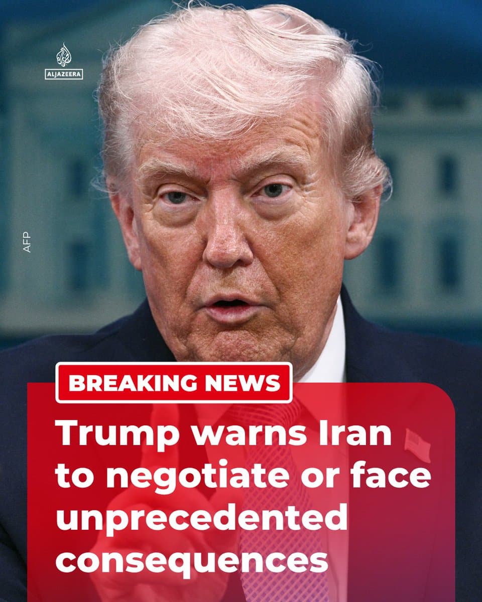 BREAKING: US President Trump said, “If Iran doesn’t negotiate, they will face problems like they’ve never seen before,” in an interview with US media. 🔴 Follow for more pic.