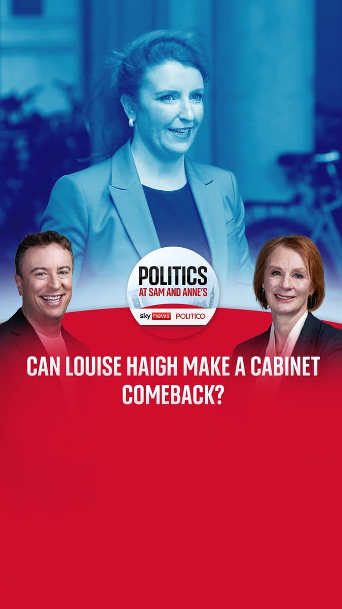 Could Louise Haigh make a cabinet comeback? @SamCoatesSky and @annemcelvoy discuss her potential outlook and vision for a return to frontline politics Listen now 🔗