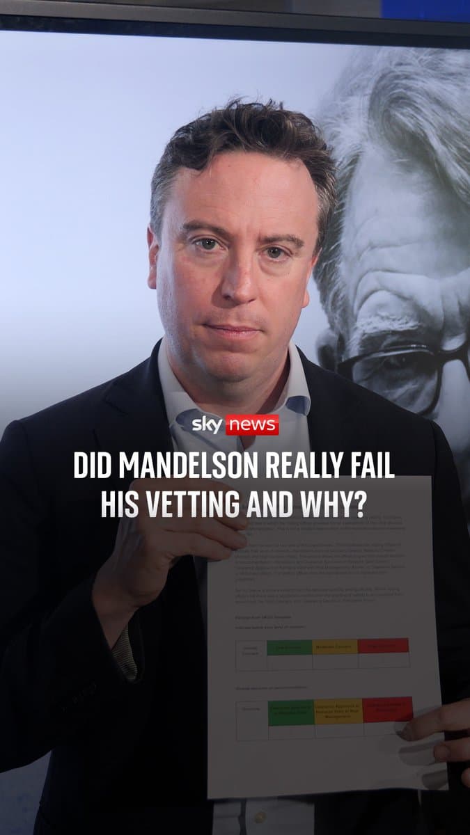 Did Peter Mandelson really 'fail' his vetting? The answer - and the issues behind it - may surprise you, explains @SamCoatesSky ⬇️