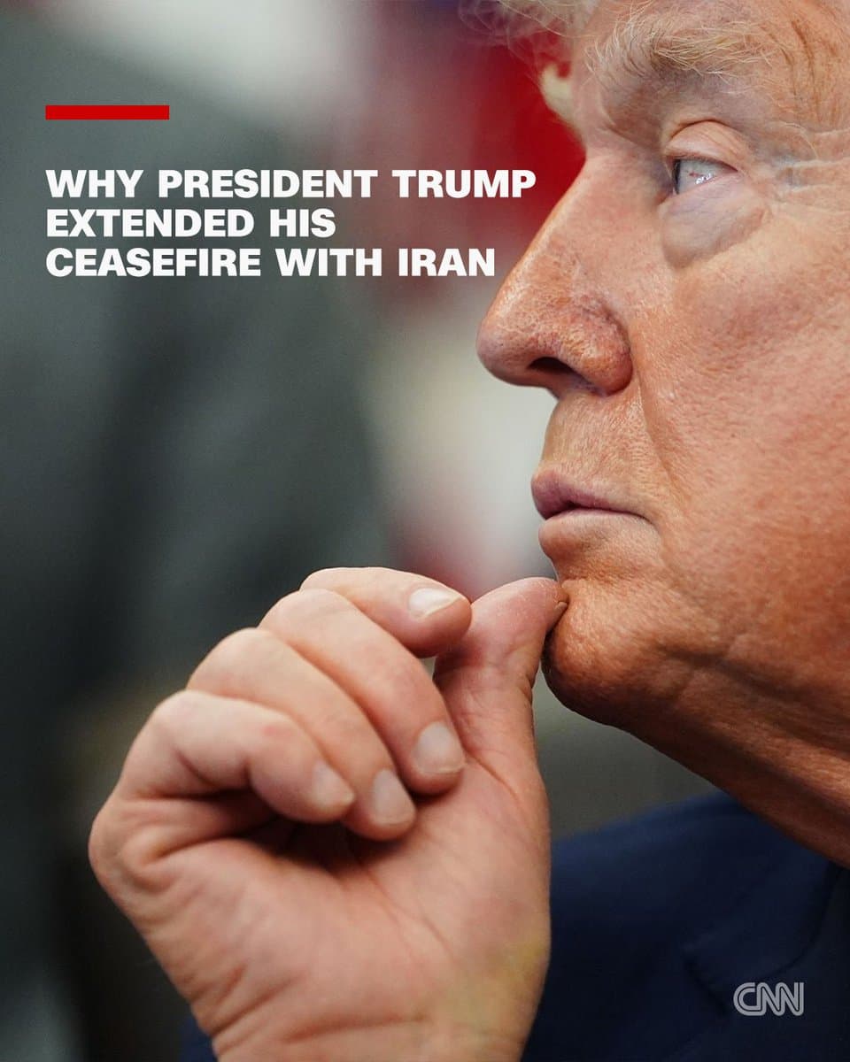Rather than resume military strikes, President Donald Trump opted to extend a two-week ceasefire with Iran soon before it was set to expire. This time, he did not specify an end date. pic.