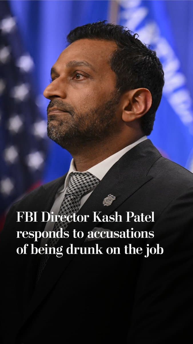 FBI Director Kash Patel sued the Atlantic and a staff writer for $250 million over a “defamatory” piece against him. The article alleged Patel engaged in “excessive drinking” while leading the FBI. "I’ve never been intoxicated on the job," Patel said. pic.