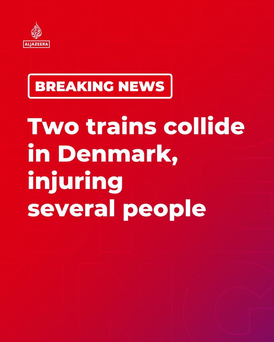 RT by @AJEnglish: Two trains have collided near Hillerod in Denmark, injuring several people, local emergency services told Reuters. 🔴 More on pic.