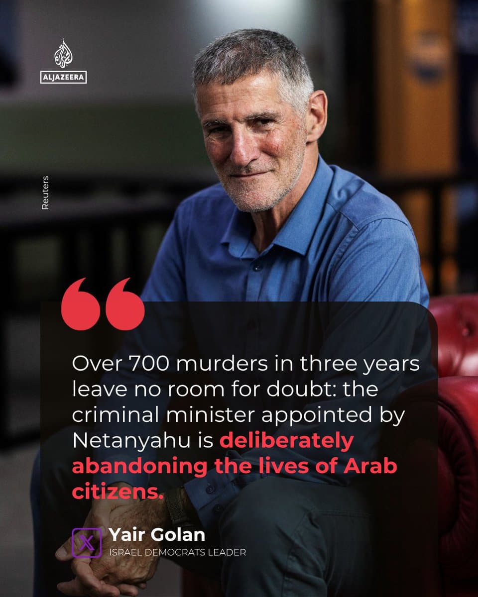 Israeli Democrats leader Yair Golan says PM Netanyahu is ‘deliberately abandoning’ Palestinian citizens of Israel. 🔴 LIVE updates: pic.