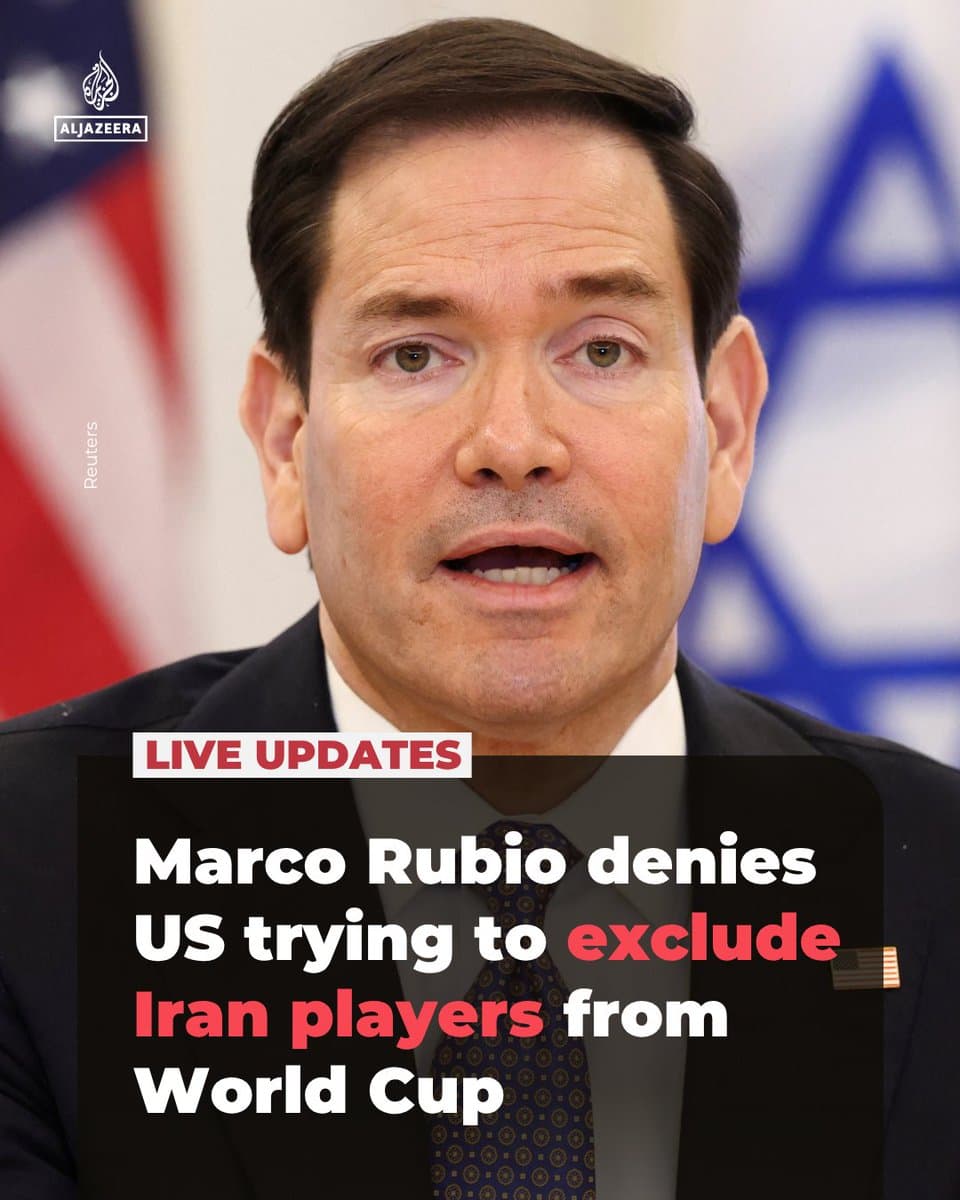 The US will not exclude Iran from the 2026 World Cup it is hosting, Secretary of State Marco Rubio said, after an official suggested replacing Iran with Italy, which failed to qualify. 🔴 LIVE updates: