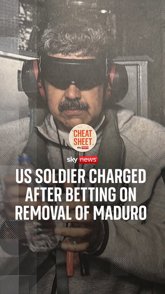 A U.S. soldier involved in the capture of Nicolas Maduro has been arrested after he allegedly made $409,000 by betting it was going to happen. @KamaliMelbourne and @robpowellnews discuss this and all the latest news on #CheatSheet. 🎧