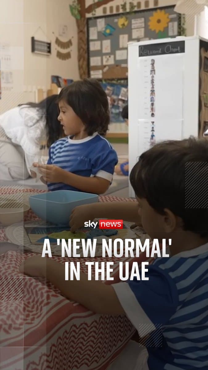 Life is starting to return to normal in the UAE after conflict in the Middle East shook many residents' sense of safety.⁠ ⁠ Sky's @sallylockwood explains the practical reality behind children returning to school under the threat of missile debris from the war pic.