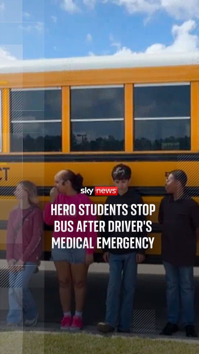 Five school students in Mississippi have prevented a school bus crash after their driver lost consciousness. The driver, Leah Taylor, said the students saved her life and the lives of around 40 children on board pic.