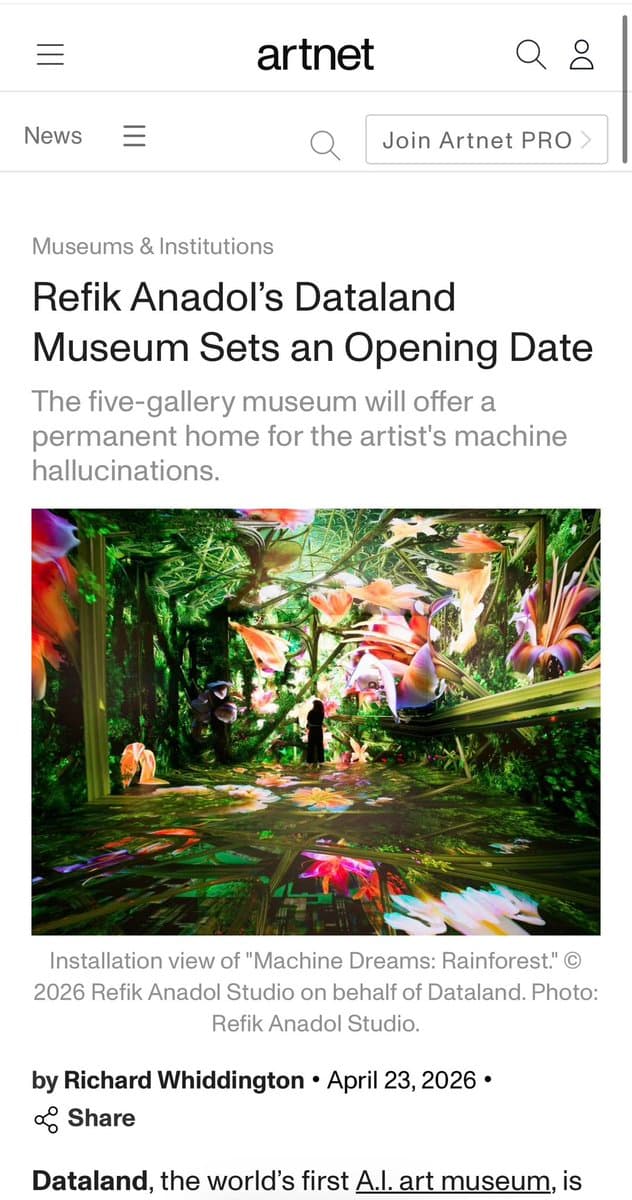 Dear friends, grateful for the interest and excitement for @DatalandMuseum ! We worked truly very hard to reimagine and to invent a new form of art. Can not wait to host you after 18 months of construction and 2 years of AI research! 20th of June!