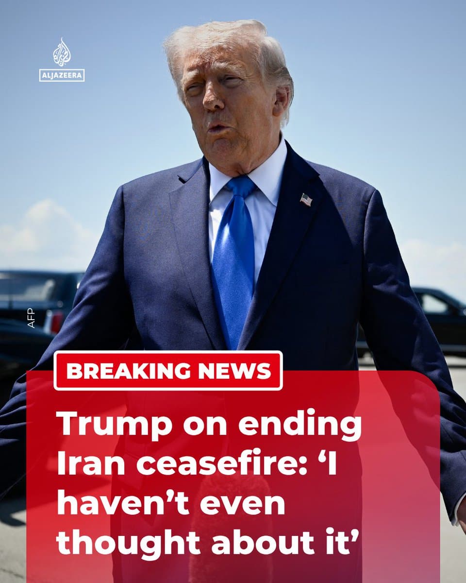 BREAKING: US President Donald Trump says he’s ready to make a deal with “whoever is running the show” in Iran and adds that he hasn't “even thought about” continuing the ceasefire yet. 🔴 LIVE updates: pic.