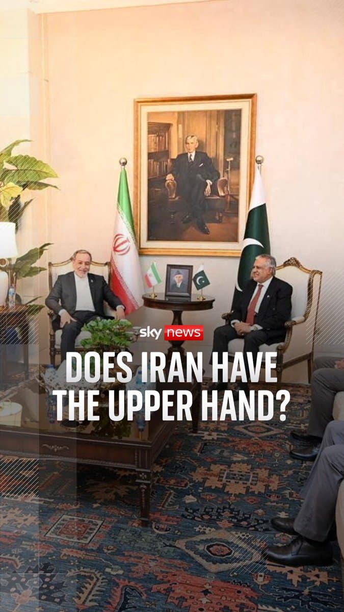 Iran's foreign minister has left Islamabad after meeting Pakistani officials, who took to social media to say the meeting was 'very fruitful'. Meanwhile, Donald Trump has cancelled sending Steve Witkoff and Jared Kushner for talks with Iran.@CordeliaSkyNews reports from the… pic.