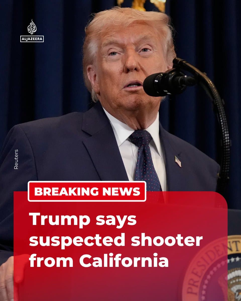 BREAKING: US president Donald Trump claims suspect is from California. 🔴 LIVE updates: pic.
