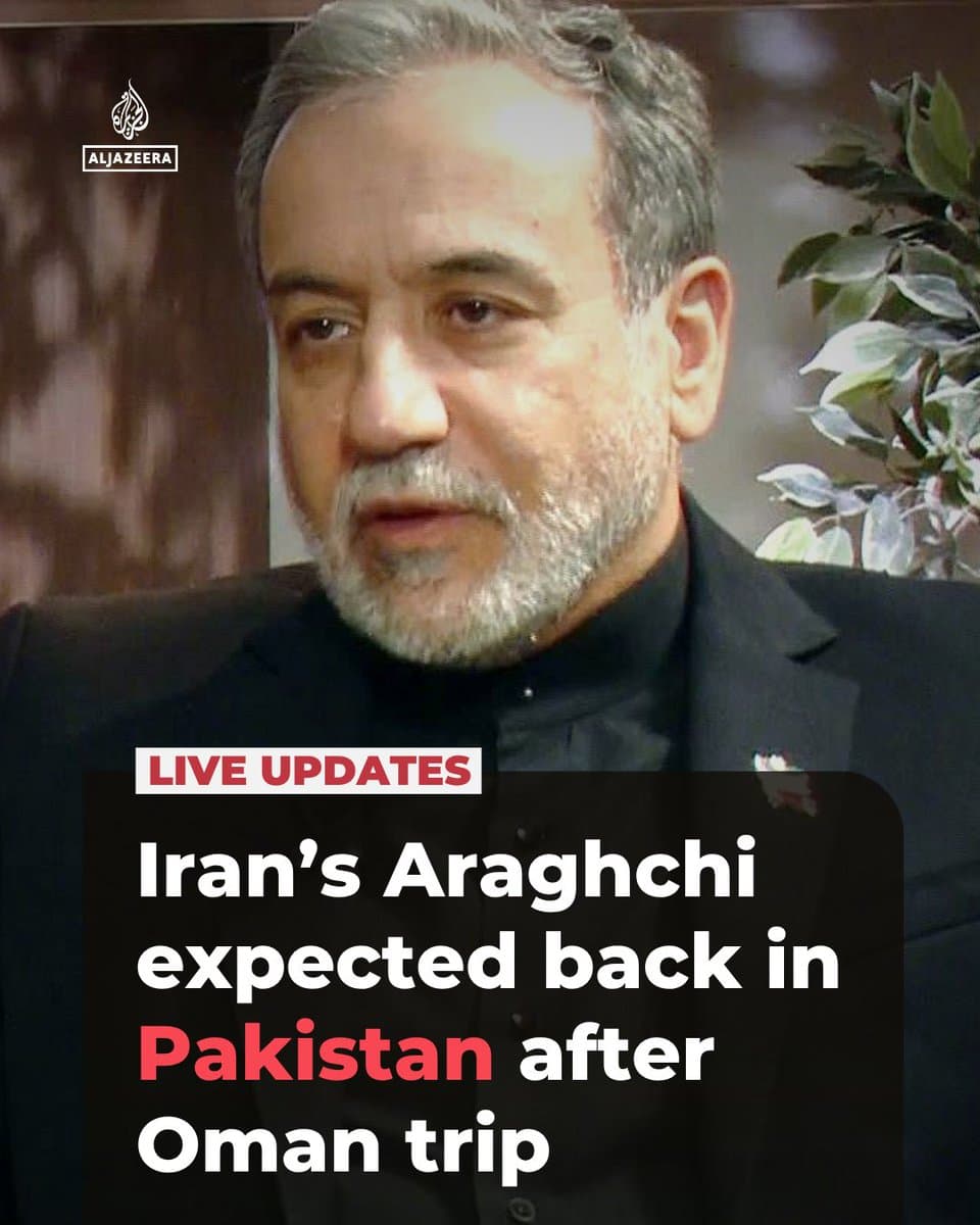 Iranian FM Abbas Araghchi is expected to visit mediator Pakistan again after completing his trip to Oman and before traveling to Russia, Iran’s Mehr news agency reports. 🔴 LIVE updates: pic.