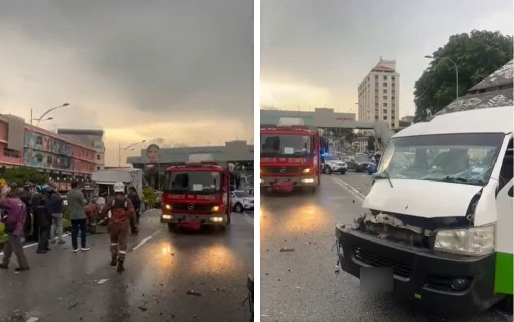 Eight injured in lorry-tour van collision near Menara TH Selborn on Jalan Tun Razak