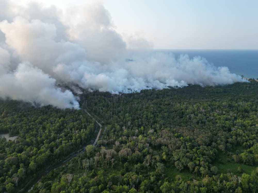 Bomba deploys helicopter to water-bomb Dungun peat fire as big as housing estate