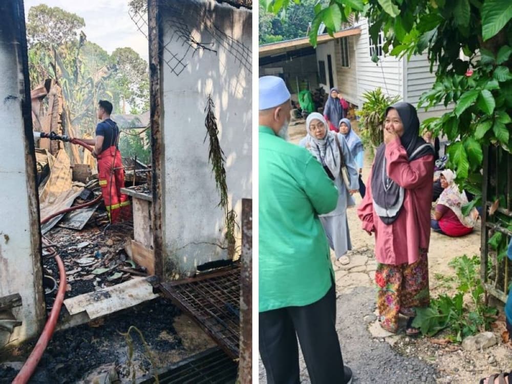 Jerantut retiree’s home burns down after husband dies, son’s wedding dreams go up in flames