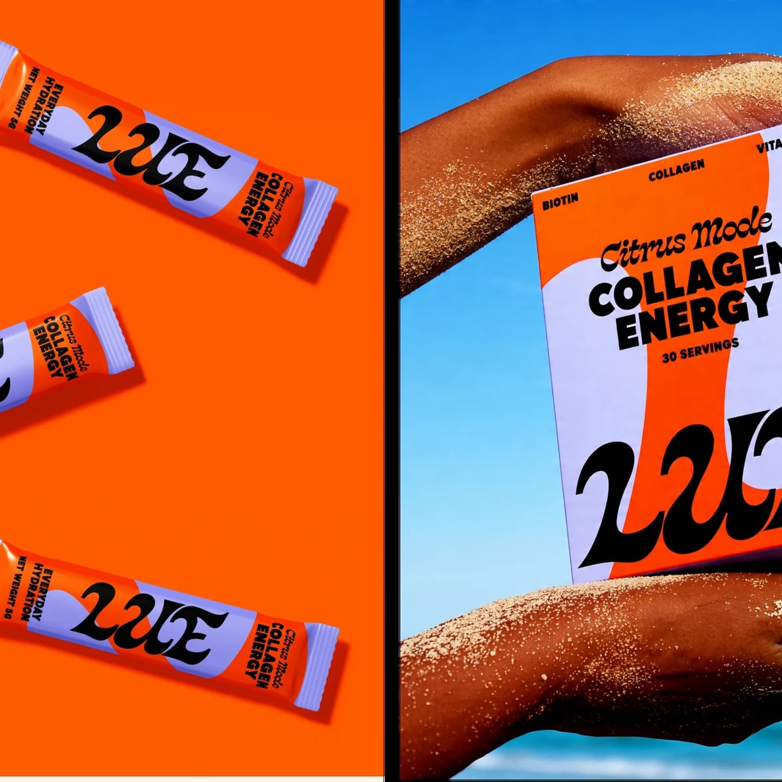 LUE Collagen Supplement Packaging Design