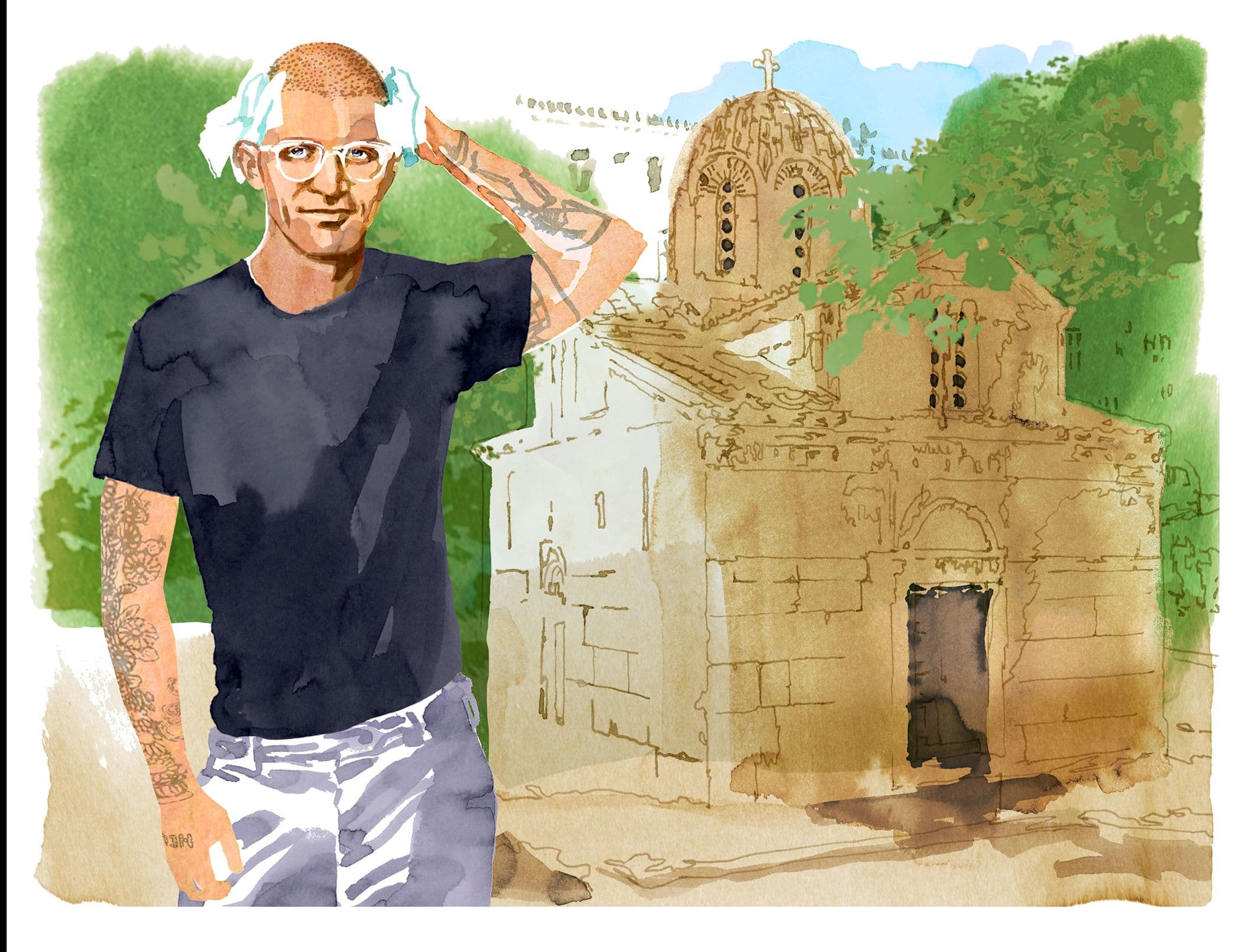 In Athens, Director Sam Pinkleton Gets a Hair Transplant and Reconnects With His Roots