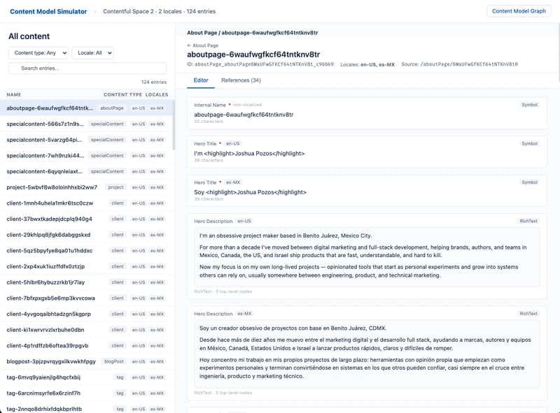 I built a local Contentful model simulator to stop testing content models blindly